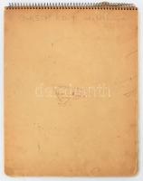 Basch Edit (1895-1980): Vázlatfüzet kb. 33 db rajzzal (aktok, lovak, aratás stb,). Klf. technikák (a...