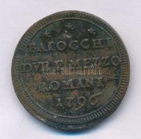 Olasz államok / Ancona 1796. 2 1/2B Cu T:VF,F anyagfölösleg
Italian states / Ancona 1796. 2 1/2 Bai...