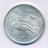 Olaszország 1961. 500L Ag "Olasz egység centenáriuma" T:AU Italy 1961. 500 Lire Ag "I...