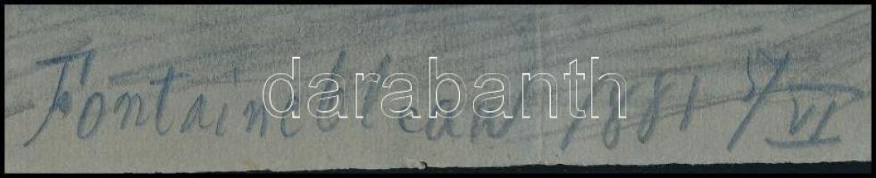 Jelzés nélkül: Fontainebleau, 1881. Ceruza, papír, hajtásnyomokkal, 17x22 cm