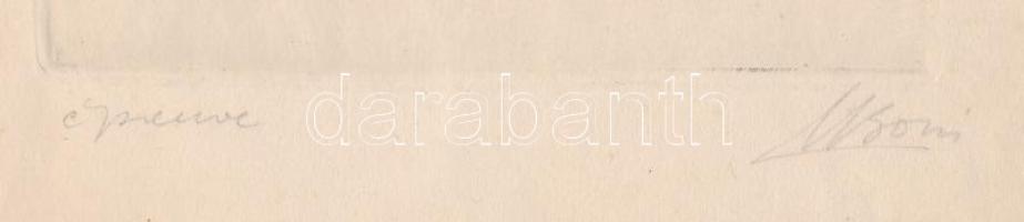 Boris László (1897-1924): Illusion. Rézkarc, papír, jelzett, 18x13 cm