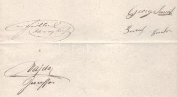 1864 Wieselburg okmány 7+7kr + 1 kr hirdetmény illeték bélyeggel