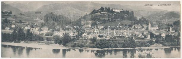 Sevnica, Lichtenwald; 2-tiled folding panoramacard. K. Cimpersek (worn at fold)