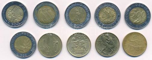 San Marino 1978-1999. 200L-500L (10xklf) T:AU-VF San Marino 1978-1999. 200 Lire - 5l00 Lire (10xdiff) C:AU-VF