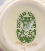 Zsolnay pillangó mintás kisváza, Jelzett, hibátlan, m: 6 cm