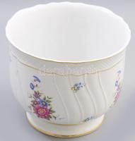 Hollóházi Hajnalka mintás kaspó. Jelzett, minimális kopással, d: 19,5 cm, m: 16 cm