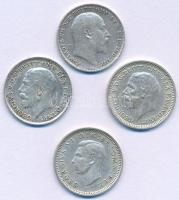 Nagy-Britannia 1910-1936. 3p Ag "VII. Eduárd, V. György, VI. György" (4xklf) T:XF,VF Great Britain 1910-1936. 3 Pence Ag "Edward VII, George V, George VI" (4xdiff) C:XF,VF