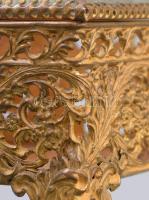 cca 1910 Royal M. Manufacturing Company USA aranyozott fém ékszeres díszdoboz üvegtetővel. Jelzett, ...