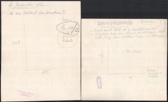 Szegő Gizi (1902-1985): 3 db politikai karikatúra). Vegyes technika, papír, jelzett, egyik hátoldalá...