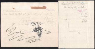 Szegő Gizi (1902-1985): 7 db karikatúra. Vegyes technika, papír, jelzett, egy kivételével "Luda...