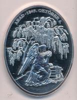 DN "Tizenhárom aradi vértanú - Knézich Károly" ezüstözött Cu-Zn emlékérem, tanúsítvánnyal ...