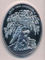 DN "Tizenhárom aradi vértanú - Kiss Ernő" ezüstözött Cu-Zn emlékérem, tanúsítvánnyal (36x4...