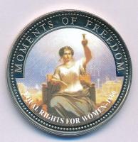 Libéria 2001. 10$ "Szabadság pillanatai - Egyenlő jogokat a nőknek - 1866" multicolor, kapszulában T:PP, folt Liberia 2001. 10 Dollars "Moments of Freedom - Equal rights for women - 1866" multicolor, in capsule C:PP, spot