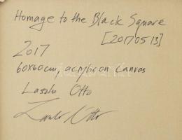 Ottó László (1966-): Hommage to the Black Square [20170513]. (Malevics Fekete négyzetére reflektáló ...
