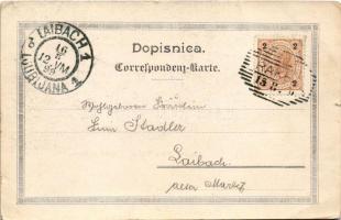 1899 (Vorläufer) Postojnska jama, Adelsberger Grotte; Uhod v. Jamo / Eingang. Anton Bolé / cave entr...