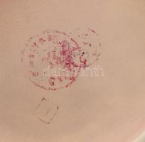 Ágaskodó ló. Mázas porcelán, jelzett, ragasztott, 36 cm