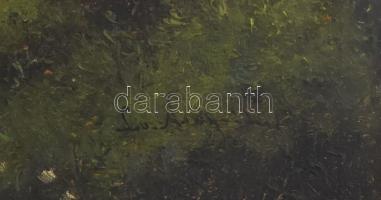 Neogrády László (1896-1962): Tehénpásztorlány. Olaj, karton. Jelezve jobbra lent. Sérült. 25×35 cm