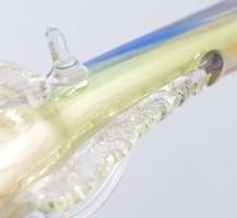 Üveg pisztoly dísz. Anyagában színezett, hutaüveg hibátlan 33 cm