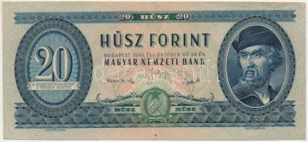 1949. 20Ft "C 929 091755" T:VF Hungary 1949. 20 Forint "C 929 091755" C:VF Adamo F10