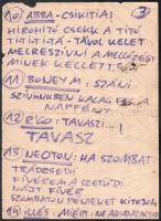 cca 2005 Bada Dada (Bada Tibor, 1963-2006) képzőművész, zenész humoros kéziratai, egyiken kisebb raj...