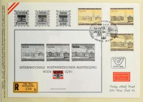 WIPA 1981 gyűjtemény, alkalmi küldemények 52 db Lindner előnyomott albumlapon, tokban, főleg az oszt...