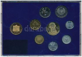 Ausztria 1982. 2gr-20Sch (8xklf) forgalmi sor + Bécsi Verde zseton, műanyag dísztokban T:PP Austria ...