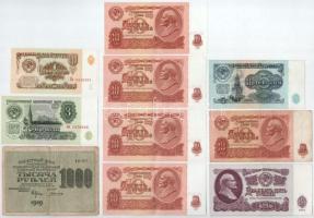 Szovjetunió 1919. 1000R + 1961. 1R + 3R + 5R + 10R (5db, ebből 4db sorszámkövető vagy közeli sorszám...