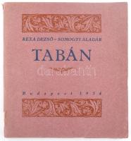 Rexa Dezső-Somogyi Aladár: Tabán. Emlékezés egy eltűnt városrészről. Bp., 1934, Kir. M. Egyetemi Nyomda, 113+4 p.+ 4t. (1 színes, 2 kihajtható)+ 1 (kihajtható térkép) t. Nagyon gazdag fekete-fehér képanyaggal illusztrált. Kiadói papírkötés, hiányos, sérült borítóval, javított kötéssel, egy tábla hiánnyal.