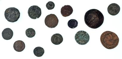 Római Birodalom 15db-os bronz érmetétel T:F,VG Roman Empire 15pcs and bronze coin lot C:F,VG