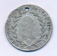 1786G 20kr Ag "II. József" (6,23g) T:F ph., lyuk Huszár: 1882., Unger III.: 1329.c