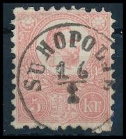 1871 Kőnyomat 5kr "SUHOPOLJE" (10.000) (rövid sarokfog / short corner perf.)