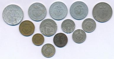 Románia 1950. 2L bronz + 1949-1950. 5L Al (3db, 2xklf) + 1951. 20L Al + 1952-1956. 1b-50b (8xklf) T:...