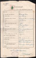 cca 1940 3 db judaika okmány, egy rabbi aláírással: Munkács