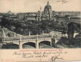 Vienna Elisabeth bridge and royal technical college panoramacard