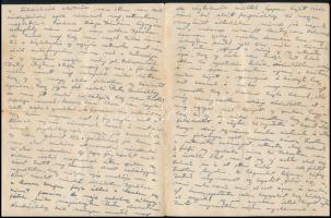 1945 Holocaustból menekült személy kézzel írt levele magyar állapotokról, mások sorsairól, arról, ho...