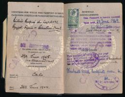1941 Angol útlevél alijázó magyar zsidónak palesztin vízummal /
1941 English passport for a Hungari...