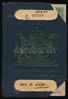 1941 Angol útlevél alijázó magyar zsidónak palesztin vízummal /
1941 English passport for a Hungari...