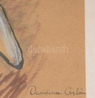 Olvashatatlan jelzéssel: Női akt. Vegyes technika, papír. 26x16 cm. Üvegezett fakeretben