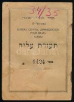 1949 Bevándorlási okmány Izraelbe osztrák kiállítású magyar pár részére. Fényképes /

1949 Immigra...