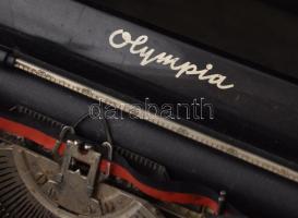 Antik Olympia írógép magyar billentyűzettel, hordozó táskával, táska sérült
