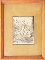 Emil Kotrba (1912-1983): Ex libris Vaclav Poppe (erotikus ex libris). Litográfia, papír, jelzett. 11...