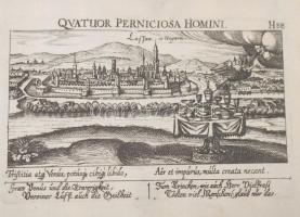 cca XVII század Meisner, Daniel (1585-1625): Kassa látképe egy közmondás illusztrációjának hátterébe...
