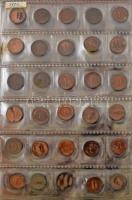 161db-os, vegyes, főleg külföldi érméből álló tétel használt állapotú berakóban, nagyrészt NSZK ~195...