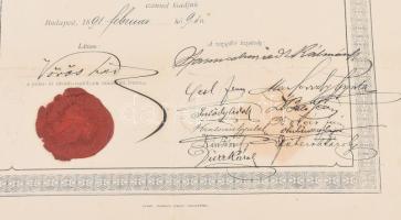 1889 Postatiszti hallgató két okmánya, bizonyítvány, távozási bizonyítvány