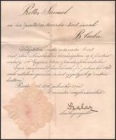 1898 báró Szalay Gábor (1878-1956) kereskedelemügyi min. államtitkár, a M. Kir. Posta vezérigazgatój...