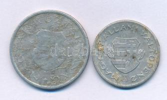 1946. 2Ft Al + 1949. 1Ft Al "Kossuth-címer" mindkettő anyaghibás T:F