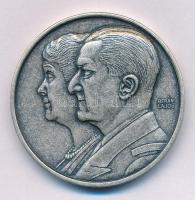 Berán Lajos (1883-1943) 1993. "Vitéz Nagybányai Horthy Miklós és felesége / Kenderes 1993. szeptember 4." ezüstpatinázott bronz emlékérem (40mm) T:UNC,AU