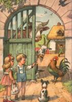 Kubasta, Vojtech: 
[Peter and Sally On The Farm] [Péter és Sári a farmon. Mozgatható elemeket is ta...