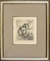 Michel Fingesten (1884-1943) grafikusművész erotikus rézkarca "Ex Libris Ernest Monteux", ...