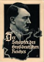 Der Schöpfer des Großdeutschen Reiches. Adolf Hitler. Verlag O. Struck + "Protektorat Böhmen und Mähren 50. Geburtstag des Führers 20. IV. 1939. Prag Praha" So. Stpl. (EK)